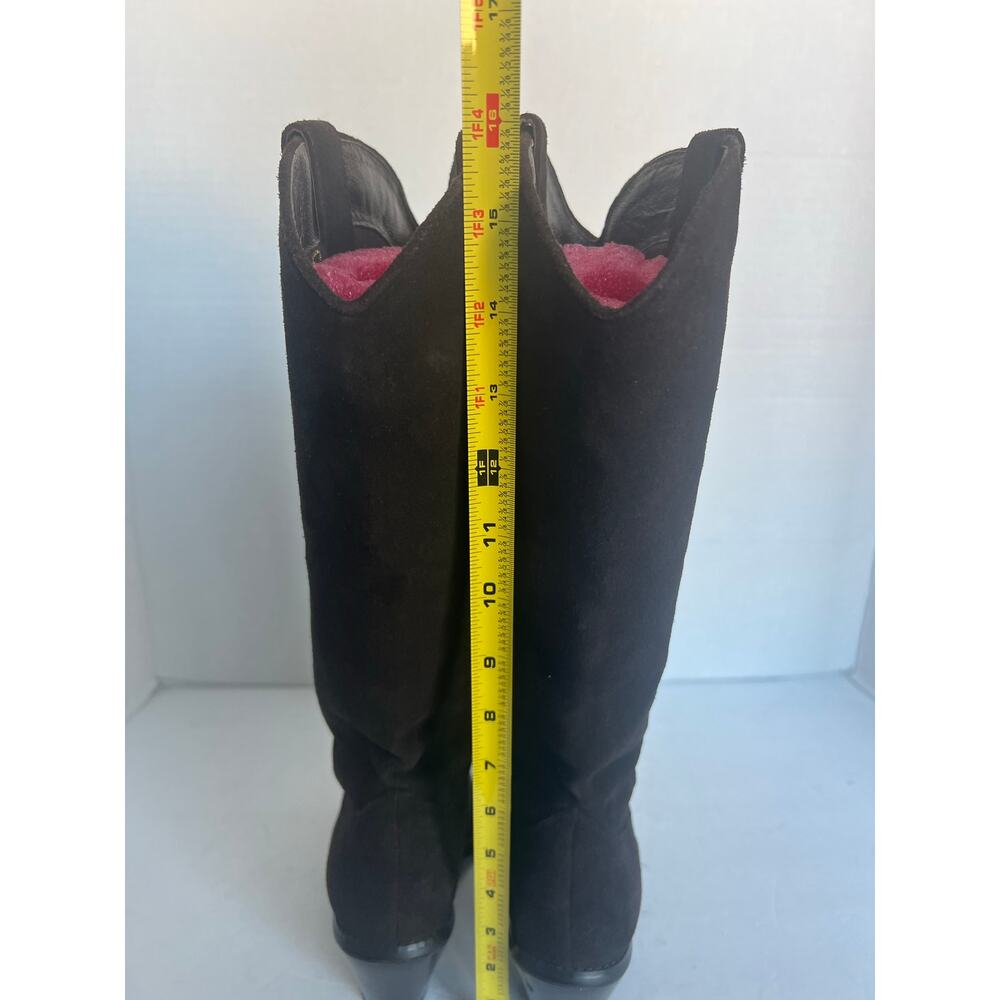 Colin Stuart Jeweled Sequin Western Brown Suede Knee High Pull On Boots Size 7 - Picture 7 of 14
